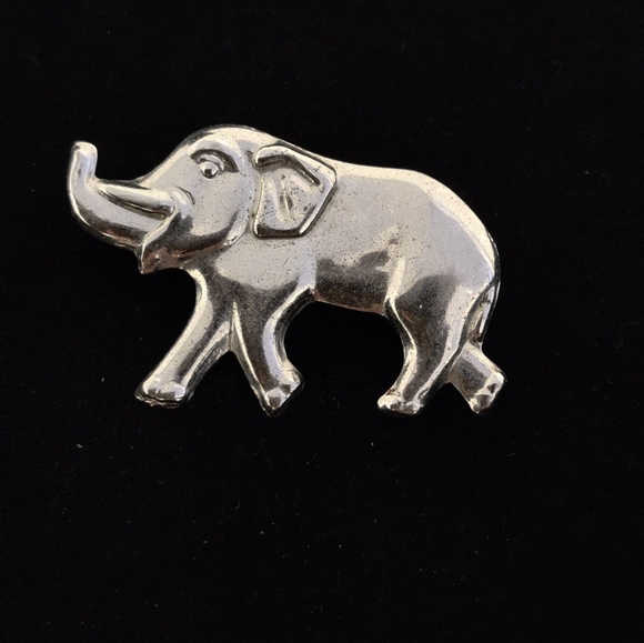 Coro Craft Elephant Pin Trunk Up Sterling Silver Vintage 40s - Picture 8 of 12